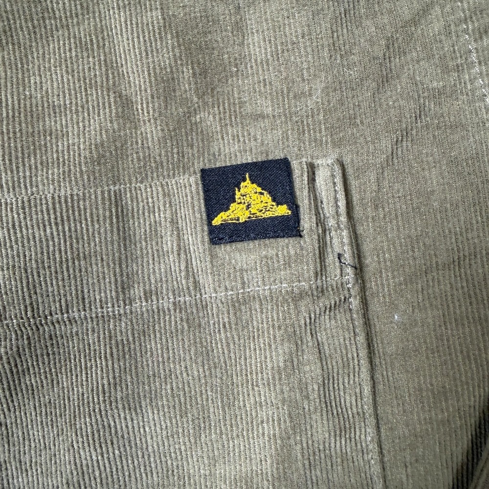 Le Mont St Michel Corduroy Olive Button Down Shirt Men's Small-Missing Buttons - Picture 4 of 12